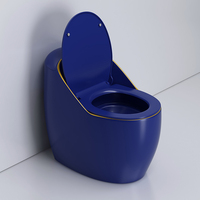 Siphonique coloré monté sur le sol, toilette monobloc Commode Wc en céramique jaune
