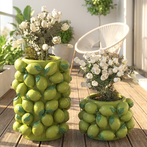 <span class=keywords><strong>Vaso</strong></span> da terra in ceramica creativa a forma di limone per decorazioni di lusso per la casa, design Art Déco, con garanzia di qualità - Product Image 1