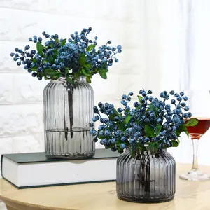 Künstliche Frucht blumen Blaubeeren Künstliche Stiele zum Dekorieren Blaubeer Picks Frucht Seide Blumen Home Decor Party Hochzeit