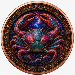 Monete in Rame da 5 Once, Moneta Commemorativa Zodiacale Cancro in Rame Puro .999, Stampa UV Colorata ad Alto Rilievo, Regalo per Cancro - Product Image 1