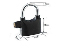 Cadenas d'alarme universel 110 dB, cadenas antivol avec sirène, cadenas à clé pour porte, fenêtre, moto, vélo