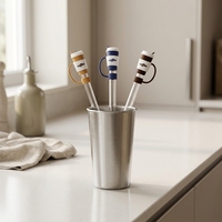 10mm Silicone Boire Caractère De Noël Paille Conseils Couvre Cap Paille Topper Charmes En Vrac Gobelet Tasse En Gros