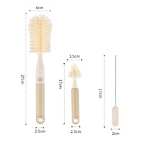 Ensemble de brosses en silicone pour biberons sous emballage blister, rotation à 360 degrés, brosse pour sucettes et pailles, brosse de nettoyage pour biberons