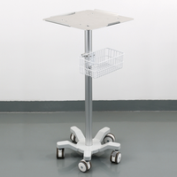 Chariot médical à hauteur fixe avec panier de rangement et roues silencieuses à frein pour hôpitaux et cliniques