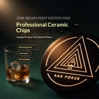 Jetons de poker en céramique de 43 mm, grand format, motif triangle, personnalisables avec logo, pour tournois de Texas Hold'em, jetons de casino écologiques
