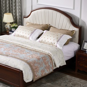 Cama Doble de Madera Maciza de Estilo Retro Chino Nuevo, con Respaldo Acolchado Suave, para Dormitorio Principal, Estética de la Dinastía Song - Product Image 5