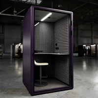 Cabine de bureau à cadre dissimulé, personnalisable, insonorisée pour réunions, studio de diffusion musicale en direct, cabine téléphonique