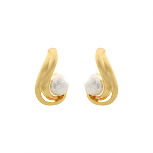 Boucles d'oreilles tendance en alliage géométrique avec imitation perle pour femme - Product Image 5
