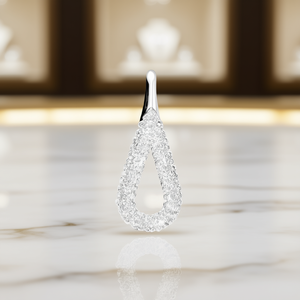 Boucles d'oreilles en or blanc E1817 avec cristaux en forme de goutte d'eau, sertissage en canal, bijoux de luxe pour femmes, pour les soirées - Product Image 2