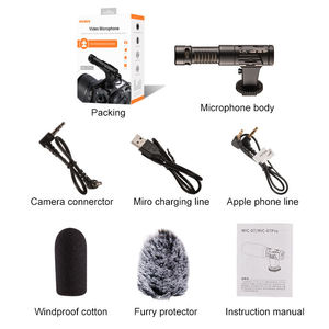 ไมค์ไมโครโฟนติดกล้อง, ไมโครโฟนติดกล้องพร้อมที่บังลมสำหรับกล้อง DSLR สมาร์ทโฟน - Product Image 6