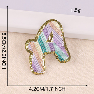 Oro glitterato sfuso ferro-su lettere eco-friendly tessuto paillettes decorazione ricamato lettera <span class=keywords><strong>Patch</strong></span> per abbigliamento e cappelli - Product Image 6