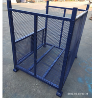 Chariot en treillis métallique avec cage à déchets et roues, conteneur en fil d'acier pour la logistique et l'entreposage, fournisseur OEM