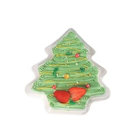 Boîte d'emballage en plastique en forme de sapin de Noël pour animaux de compagnie, nouveau design, avec couvercle, boîte d'emballage créative pour gâteaux, boîte à biscuits pour desserts cuits