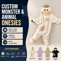 Combinaison Monstre Animal Personnalisée OEM en Polaire Épaisse et Douce pour Adulte, Combinaison de Cosplay, Pyjama, Fabricant, Faible MOQ