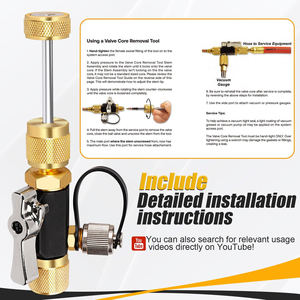 เครื่องมือถอดและติดตั้งแกนควบคุมระบบ HVAC แบบนิวเมติก พร้อมขนาดพอร์ต 1/4" และ 5/16" - Product Image 4