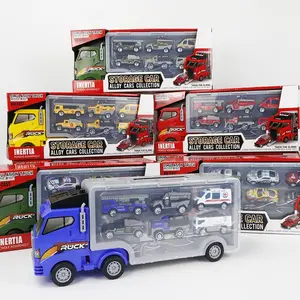 diecast toys car container metal truck model die cast alloy construction container tractor trailer truck scale toy