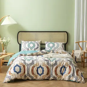 Ý chất lượng cao in Polyester Màu Vàng Bộ đồ giường Bộ in màu be dành cho người lớn Duvet Covet Bộ Nhà cung cấp