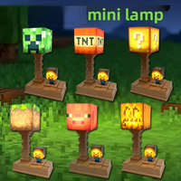 Lampu Malam LED Plastik USB Isi Ulang Mainan Blok Bangunan Desain Pixel Art Cahaya Hangat Dekorasi Kamar Tidur Anak Hadiah