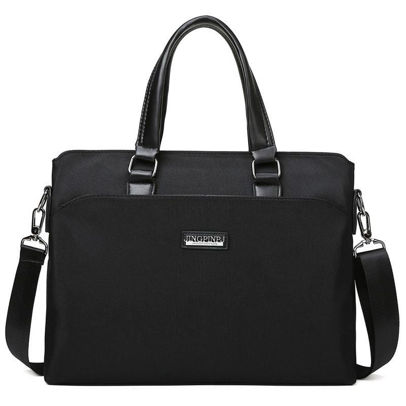Men's Oxford Business Briefcase – A4 Laptop &amp; Document Handbag with Canvas &amp; Leather Finish