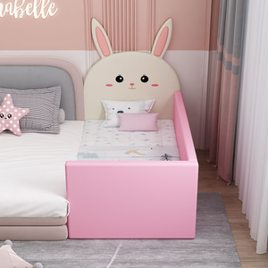 Letto Componibile in Legno Massello per Bambini con Bordo Allargato e Letto Piccolo con Ringhiera per Ragazzi e Ragazze - Product Image 1
