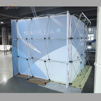 Bannière pliable et rétractable avec étagères, présentoir publicitaire auto-extensible, système de stand d'exposition rapide