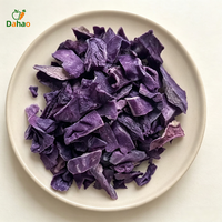 Choux violets lyophilisés en vrac, vente en gros, morceaux de choux rouges FD, sans sucre ajouté, naturels, croustillants, collations végétales lyophilisées