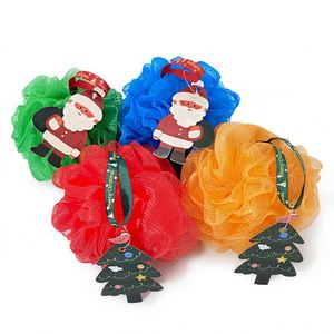 New Christmas Series <b>Shower</b> Ball Bubble Net Bath Flower Mesh Loofah Rubbing Bath Towel Holiday Gift Wholesale - Product Image 5