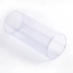 도매 사용자 정의 OEM 로고 인쇄 PVC PET 투명 투명 플라스틱 실린더 튜브 포장 용기