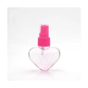 Heißer Verkauf Herz Form 40ml 50ml Geformt Herz Form Pet Leere Parfüm Flaschen Kunststoff Flasche