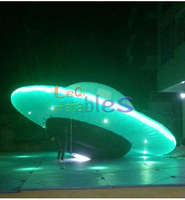 Tavan asılı şişme uzay gemisi UFO dev Led uzay temalı etkinlikler için şişme uçan daire modeli