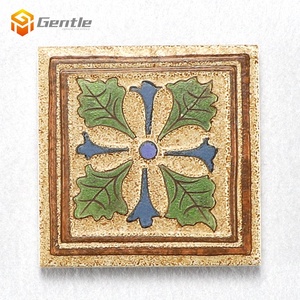 Buena calidad en relieve superficie pequeña flor de estilo árabe de cerámica de cocina rústica Casa de 80x80mm de - Product Image 1