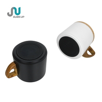 Mug en acier inoxydable de 280 ml avec poignée en bois et couvercle anti-poussière, couleur personnalisable, base concave antidérapante, facile à nettoyer
