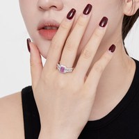 Dylam 925 Argent Sterling Zircone Cubique Rose Promesse Carré Cz Diamant Éternité Bande Alliance de Mariage pour Femmes