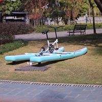 Vélo d'eau à pédale bleu commercial 2 personnes vélo d'eau gonflable pédalo prix de bateau pour les sports nautiques