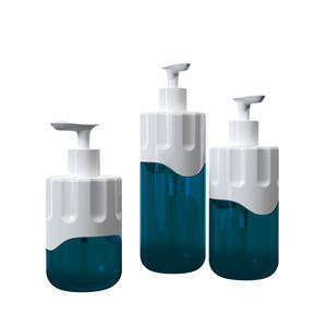 Dispenser botol plastik Gel mandi pribadi, wadah kosmetik Losion & sampo perawatan pribadi putih + biru 300ml 500ml 700ml - Product Image 5