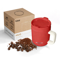 Taza de Café 2 en 1 de Acero Inoxidable de Doble Pared de 12 oz, con Tapa Giratoria y Asa, Grado Alimenticio, Venta al por Mayor ODM Everich