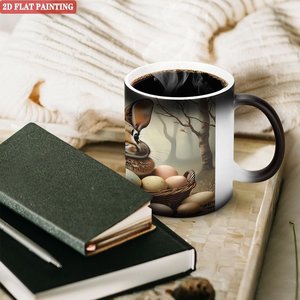 Frosted Black <b>Ceramic</b> Mug 11oz Heat Activated Color Changing <b>Cup</b> Daily Use - Product Image 3