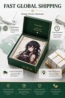 Papan Shikishi Anime Foil Pelangi Kustom dengan Bingkai Emas Holografik, Papan Seni untuk Koleksi Merchandise Penggemar