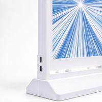 Support de présentation de table rectangulaire A5 mince avec éclairage LED, double format, pour affiches, menus et publicité