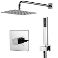 Ensemble de robinetterie de douche à effet pluie en laiton de luxe avec mitigeur dissimulé à 2 voies