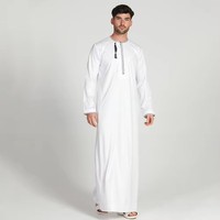 Robe Jubba Thobe Daffah Robe Omani Thobe Vente en gros Robe arabe à manches longues Vêtements islamiques Thobe pour hommes