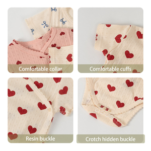 Macacão de Bebê Recém-Nascido 2026 Novo Estilo Coreano Estampado Primavera Verão para Meninas, Roupa de Bebê 100% Algodão Classe A - Product Image 3