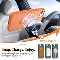 Coque Orange iPhone 17e avec Protection d'Objectif Effet Mat Doux au Toucher, Support Magnétique et Antichoc – Vente en Gros de Coques de Téléphone Portable