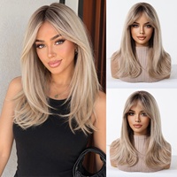 Perruque synthétique résistante à la chaleur, ondulée naturelle, avec dentelle HD, sans colle, perruques synthétiques à dentelle frontale