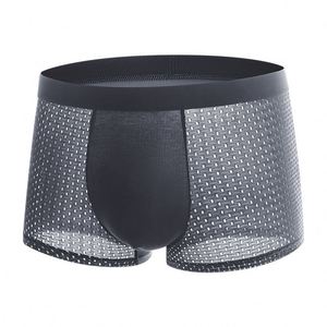 Calzoncillos bóxer de cintura media para jóvenes, pantalones cortos de talla grande para niños, ropa interior de seda helada para hombres, bóxers de ángulo plano - Product Image 1