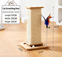 Nouvelle Tendance 2026 : Griffoir pour Chat Écologique en Coton Naturel et Bois, Durable, avec Base Robuste et Plumes Interactives