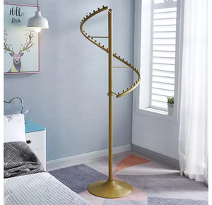 Bán Buôn Chất Lượng Cao Xoắn Ốc Quần Áo Hiển Thị Giá Vàng Và Bạc Kim Quần Áo Giá Kim Loại Dây Khăn Chủ - Product Image 4