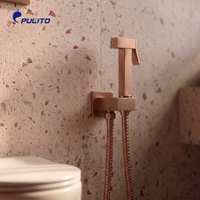 Ensemble de pulvérisateur de bidet Shattaf en laiton brossé or rose pour hygiène personnelle, couleur personnalisable, moderne, mural, pour toilettes