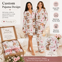Baju Tidur Wanita Motif Sapi Cetak Khusus dengan Kancing Depan, Set Piyama Wanita, Gaun Piyama Lembut dan Elastis, Pakaian Tidur