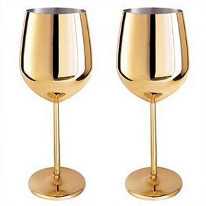 Copa de vino premium de acero inoxidable con un diseño clásico y elegante de copa de vino - Product Image 1